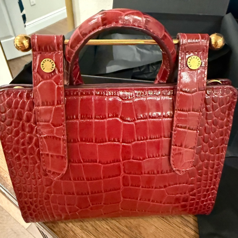 Strathberry Red Croc-Embossed Mini Bag Crossbody - Picture 2 of 10